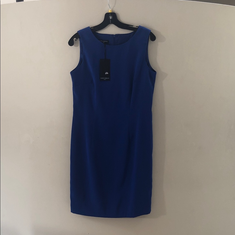 Mario Serrani - Royal Blue Sleeveless Sheath Dress
